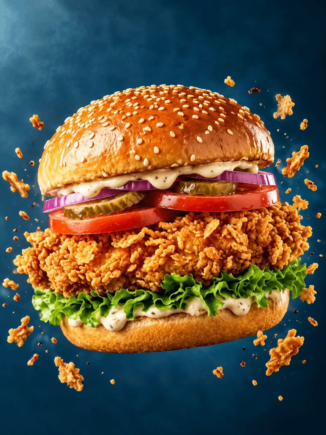 Zinker Burger with a crispy fried chicken fillet