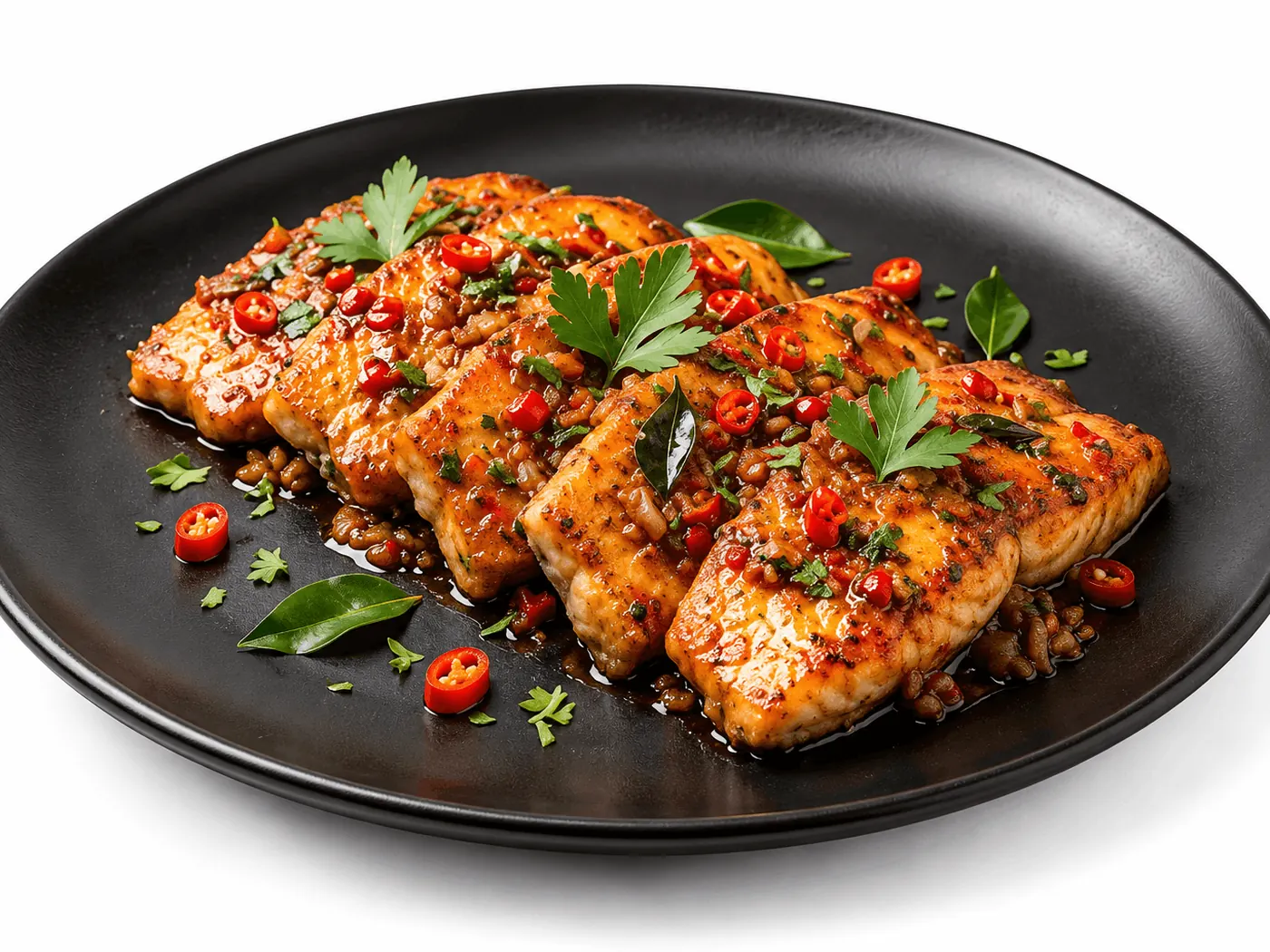 Spicy tawa fish at King Chef Restaurant Dubai