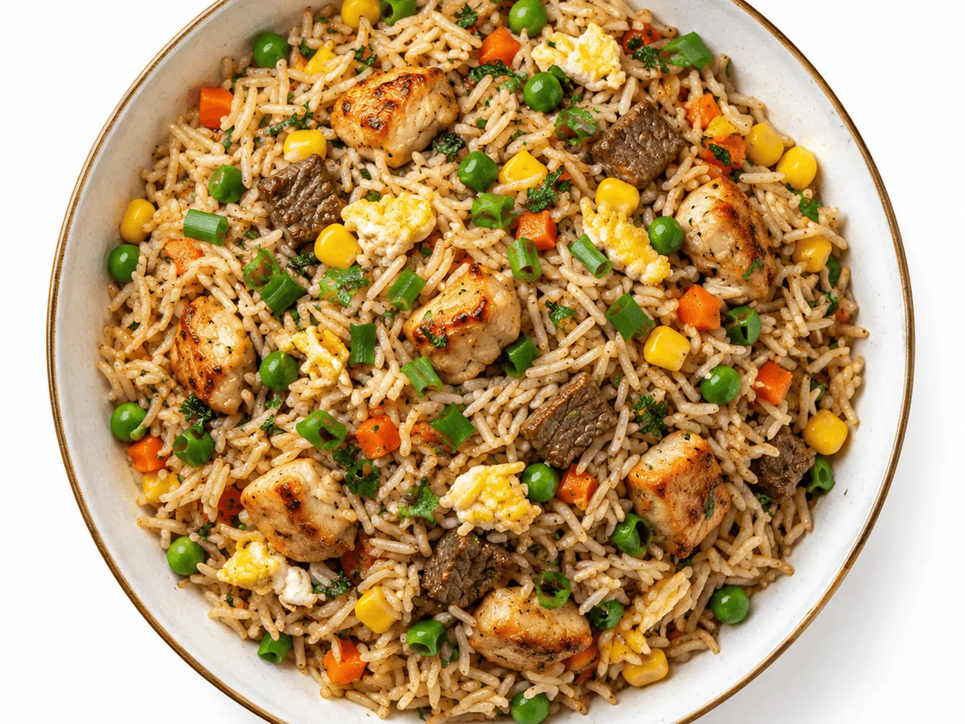 Chicken and beef fried rice at King Chef Restaurant Dubai