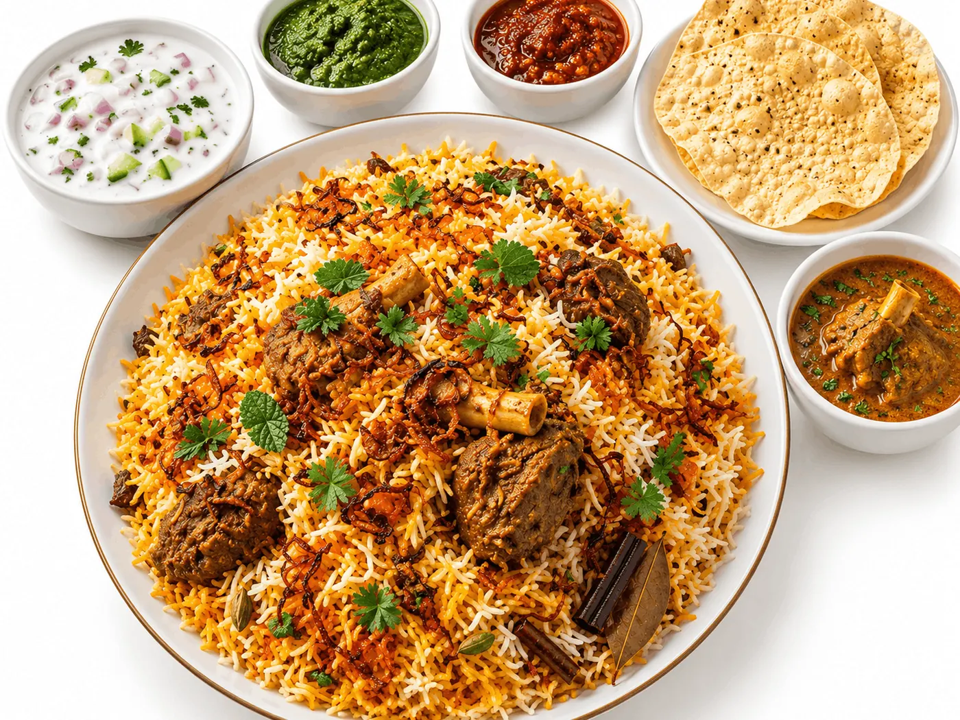 Mutton biriyani at King Chef Restaurant Dubai